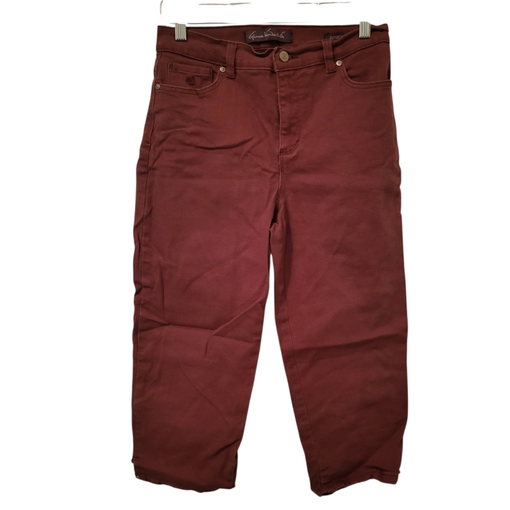 Gloria Vanderbuilt Amanda Capris Maroon sz 8